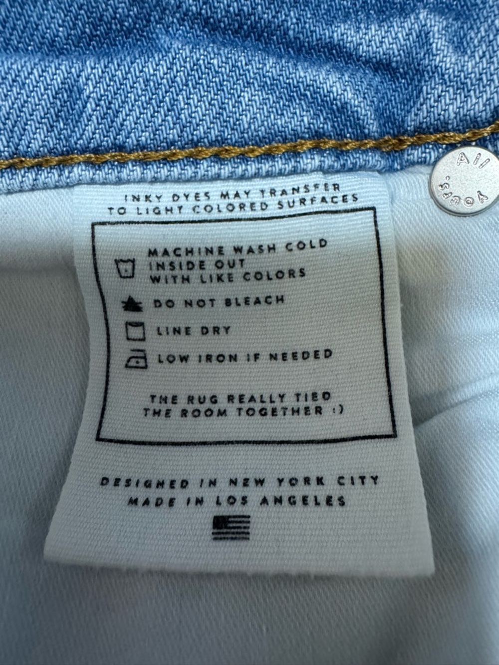 AYR The Secret Sauce Straight Leg Denim Jeans Hero Baby Size 24S $265 - Picture 10 of 11